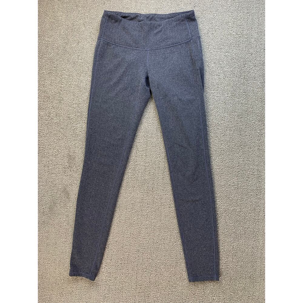 Athleta Leggings Herringbone Tight Navy Blue Athleisure Career Office Small
